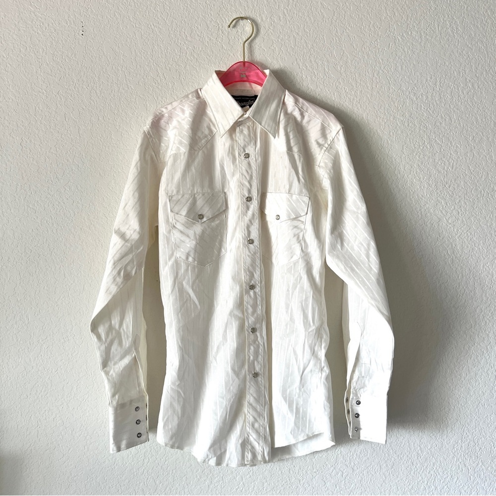 Vintage Wrangler Authentic Western Shirts Snap Button Down Size Small